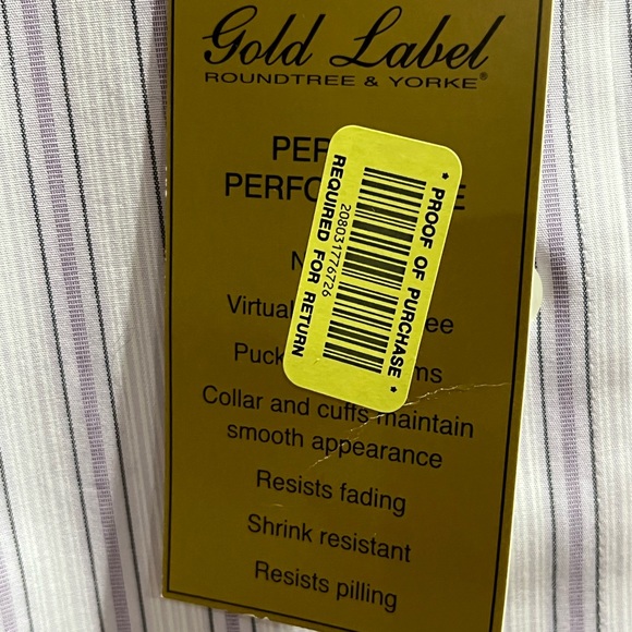 Roundtree and Yorkee short sleeved button up shirt purple striped size small - Picture 2 of 6